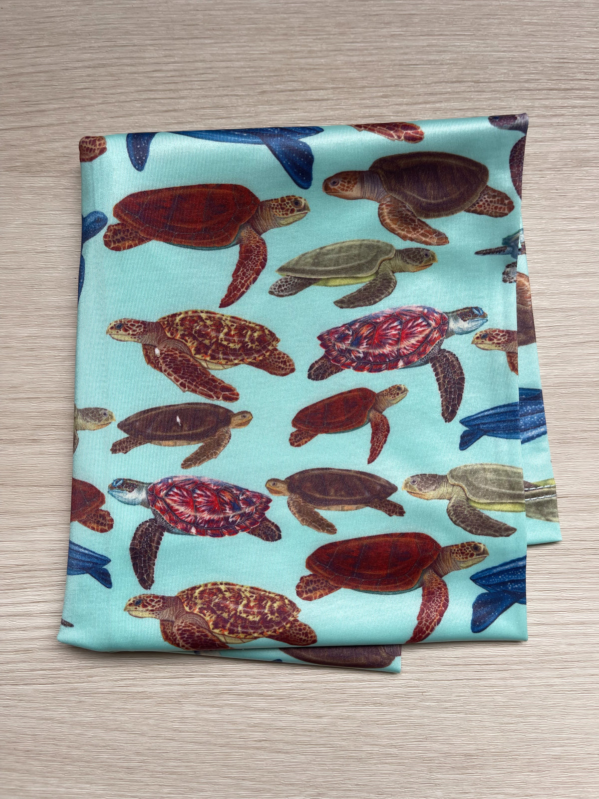 DISCOUNTED (SMALL MISPRINT) MINI TURTLES GREEN UV GAITER HEADWEAR
