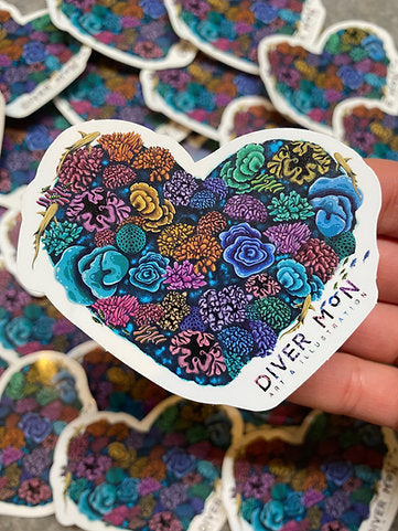 CORAL HEART STICKER