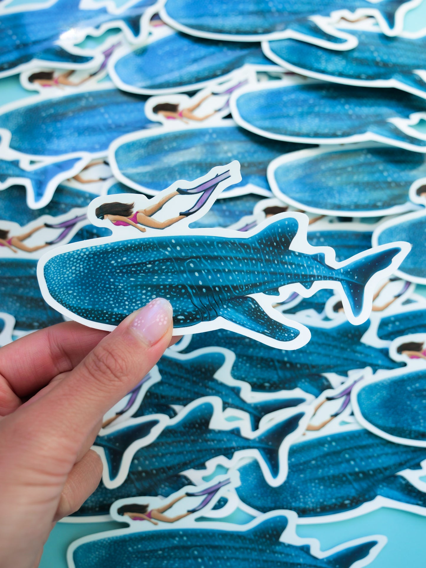 WHALE SHARK GIRL STICKER