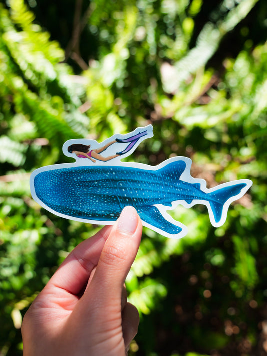 WHALE SHARK GIRL STICKER