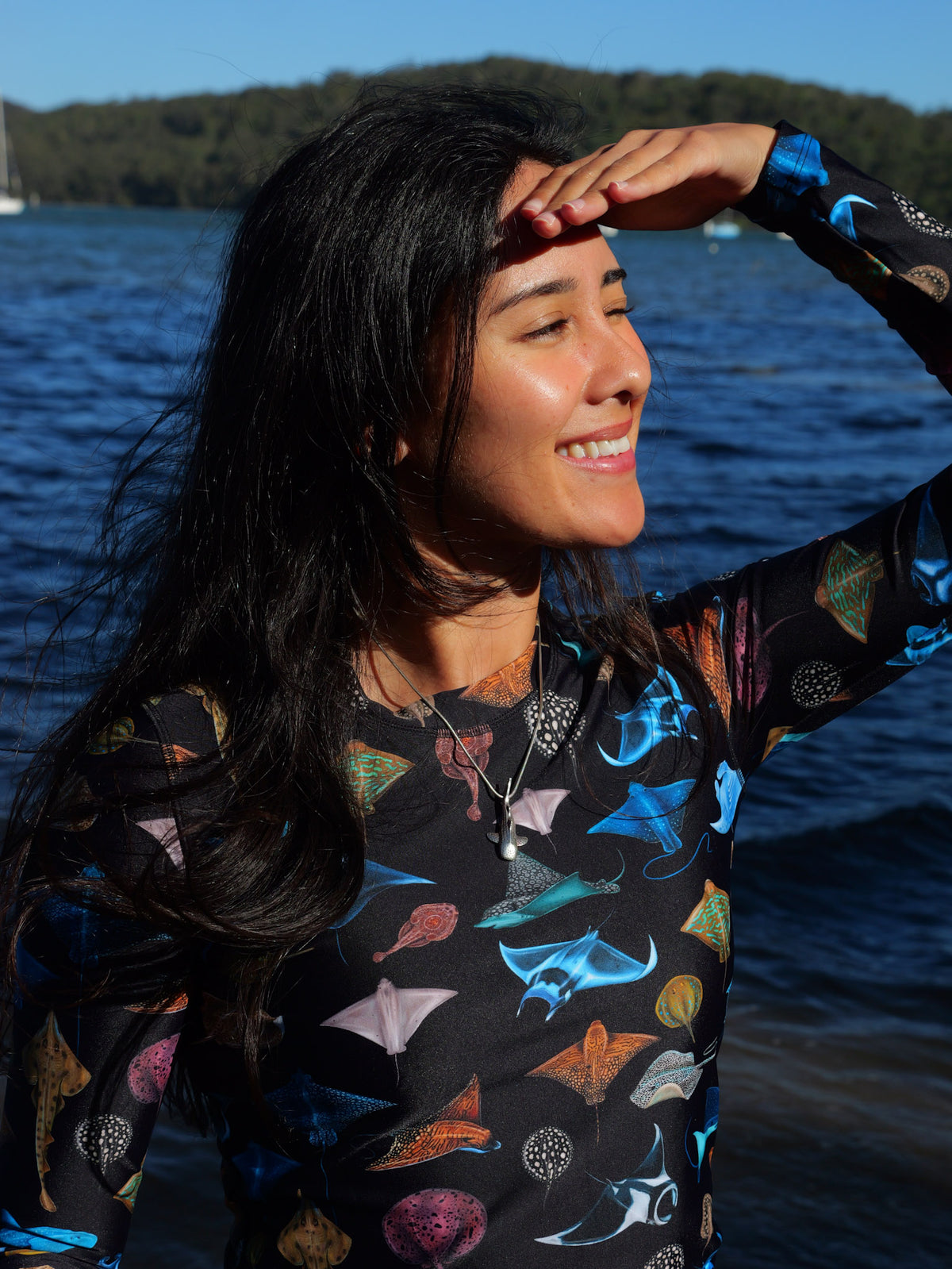 Raymix rashguard pattern close up Divermon Art ocean print