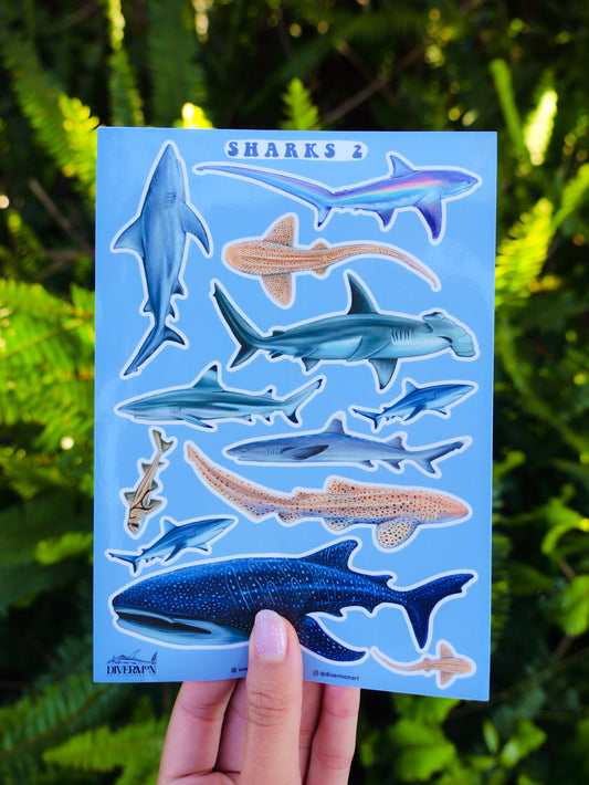 SHARKS 2 sticker sheet