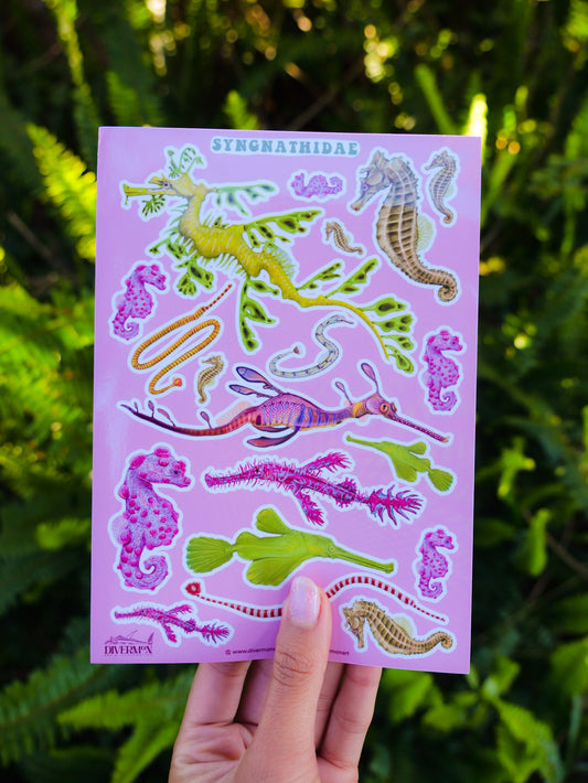 SEAHORSES sticker sheet