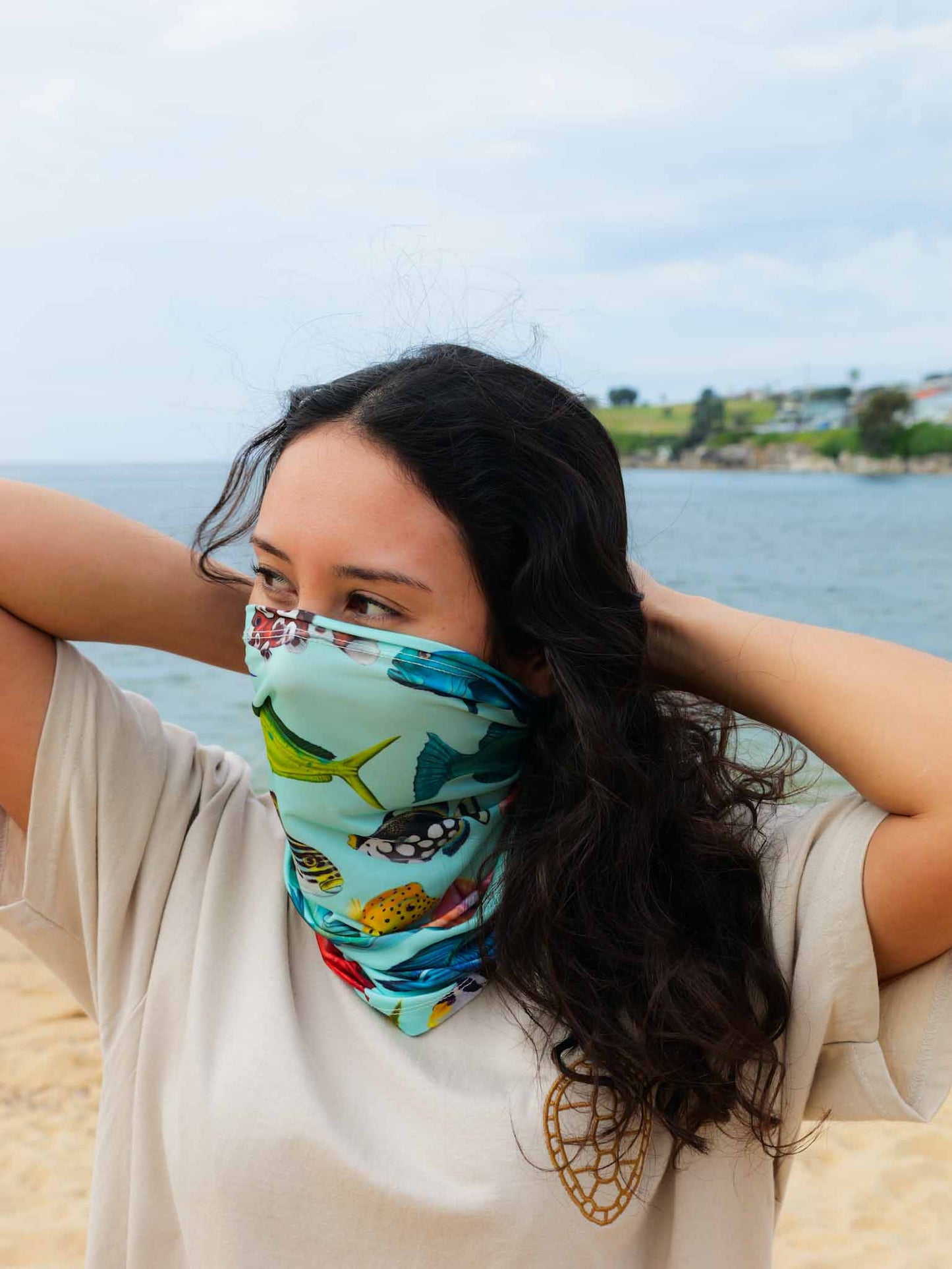 TROPICAL DREAM AQUA UV GAITER HEADWEAR