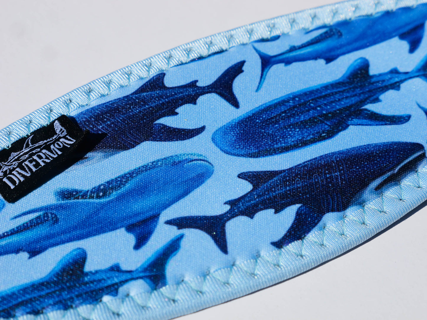 Whale shark blue mask tamer design shown in great detail close up illustrations by Diver Mon Art