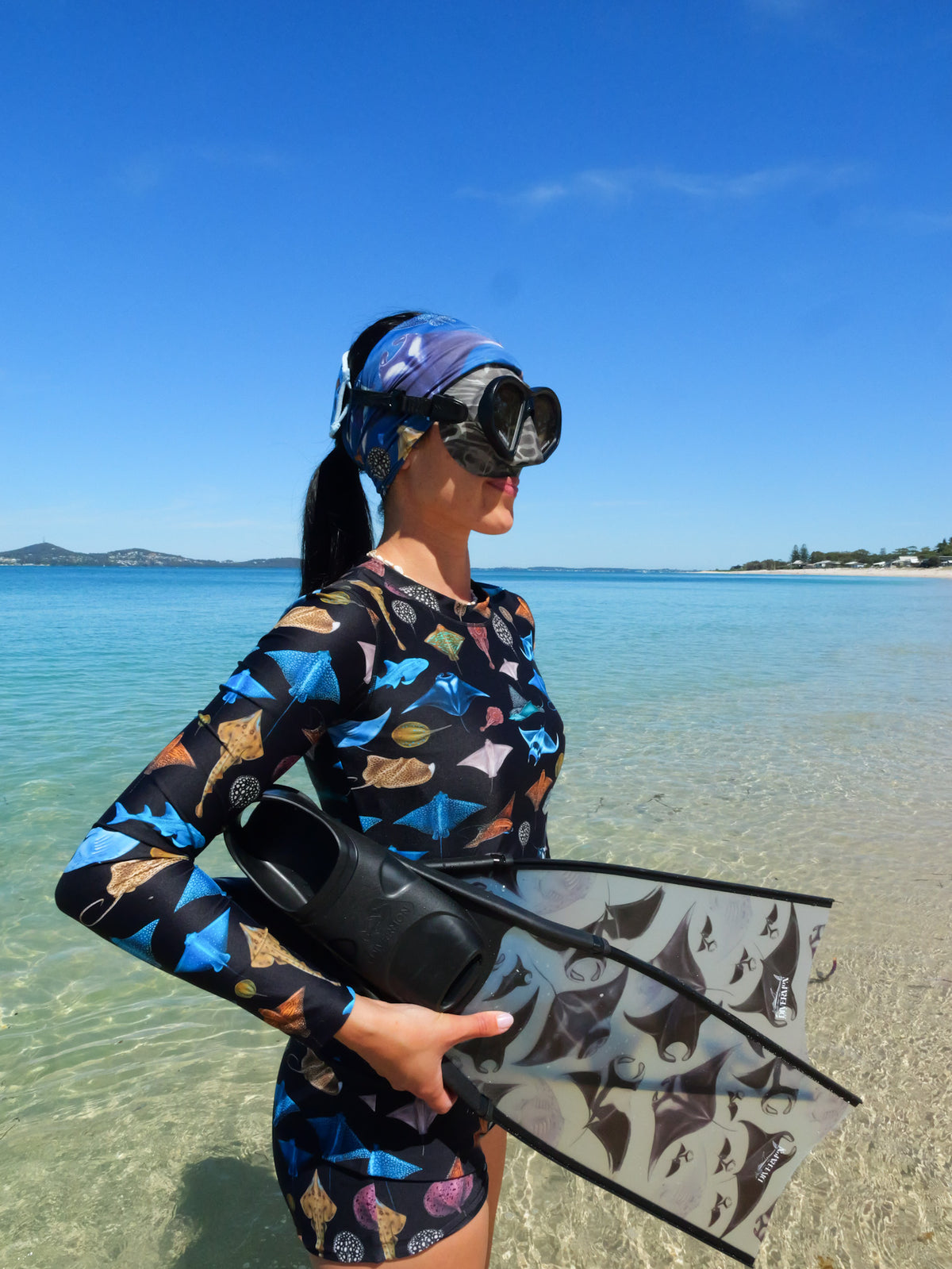 Short fins manta black