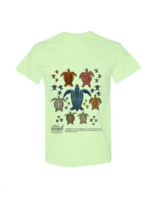 BACK SEA TURTLES TSHIRT