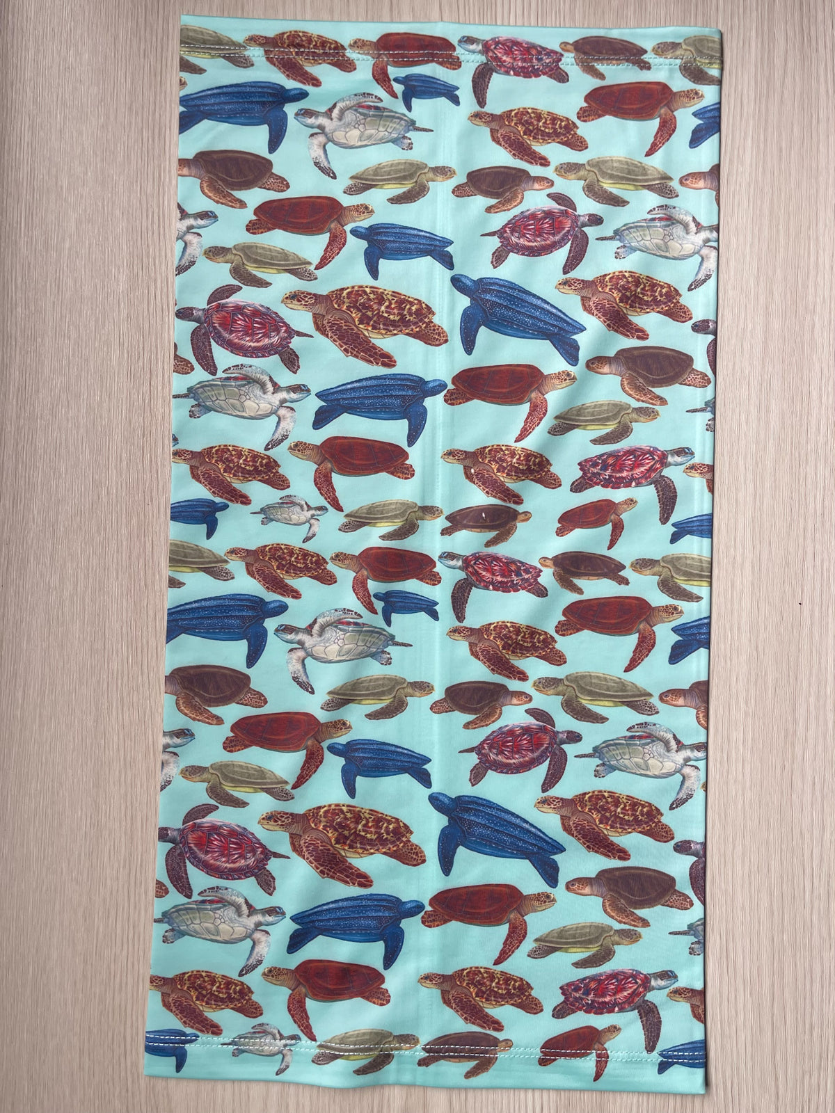 DISCOUNTED (SMALL MISPRINT) MINI TURTLES GREEN UV GAITER HEADWEAR