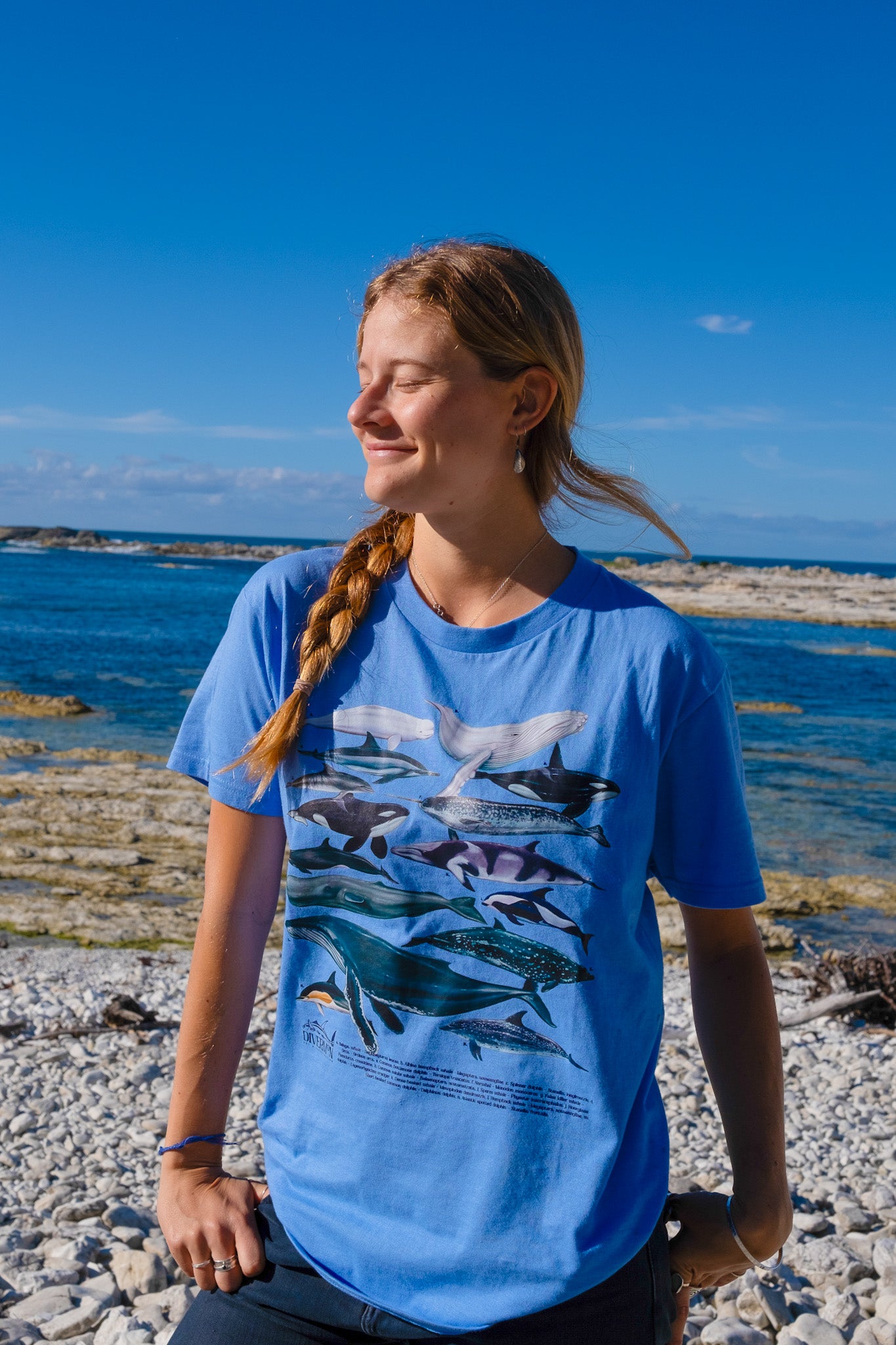 CETACEANS LIGHT BLUE T-SHIRT FRONT