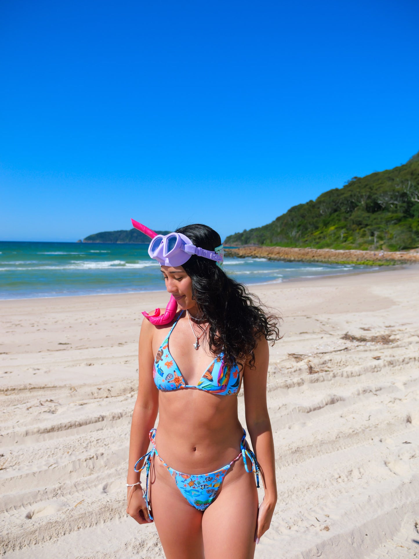 BOTTOM OCEAN LIFE TIE UP BIKINI SWIMWEAR