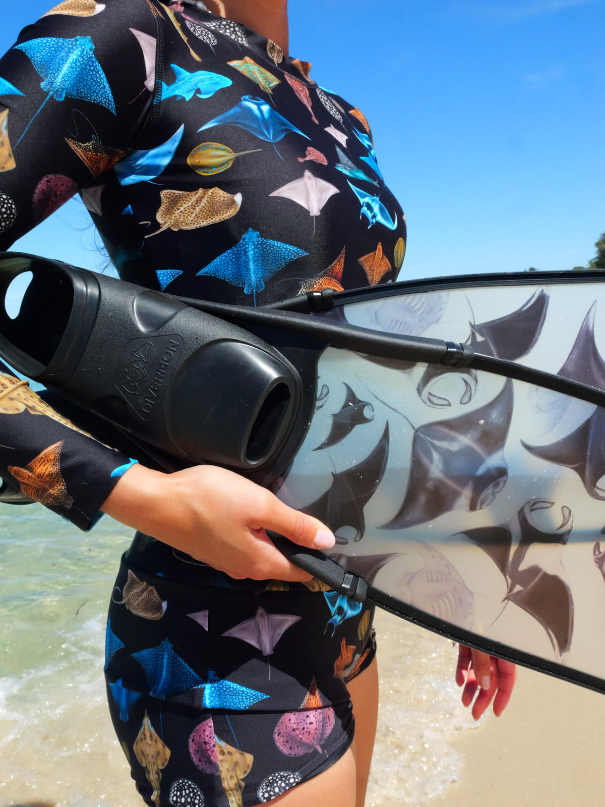Short fins manta black