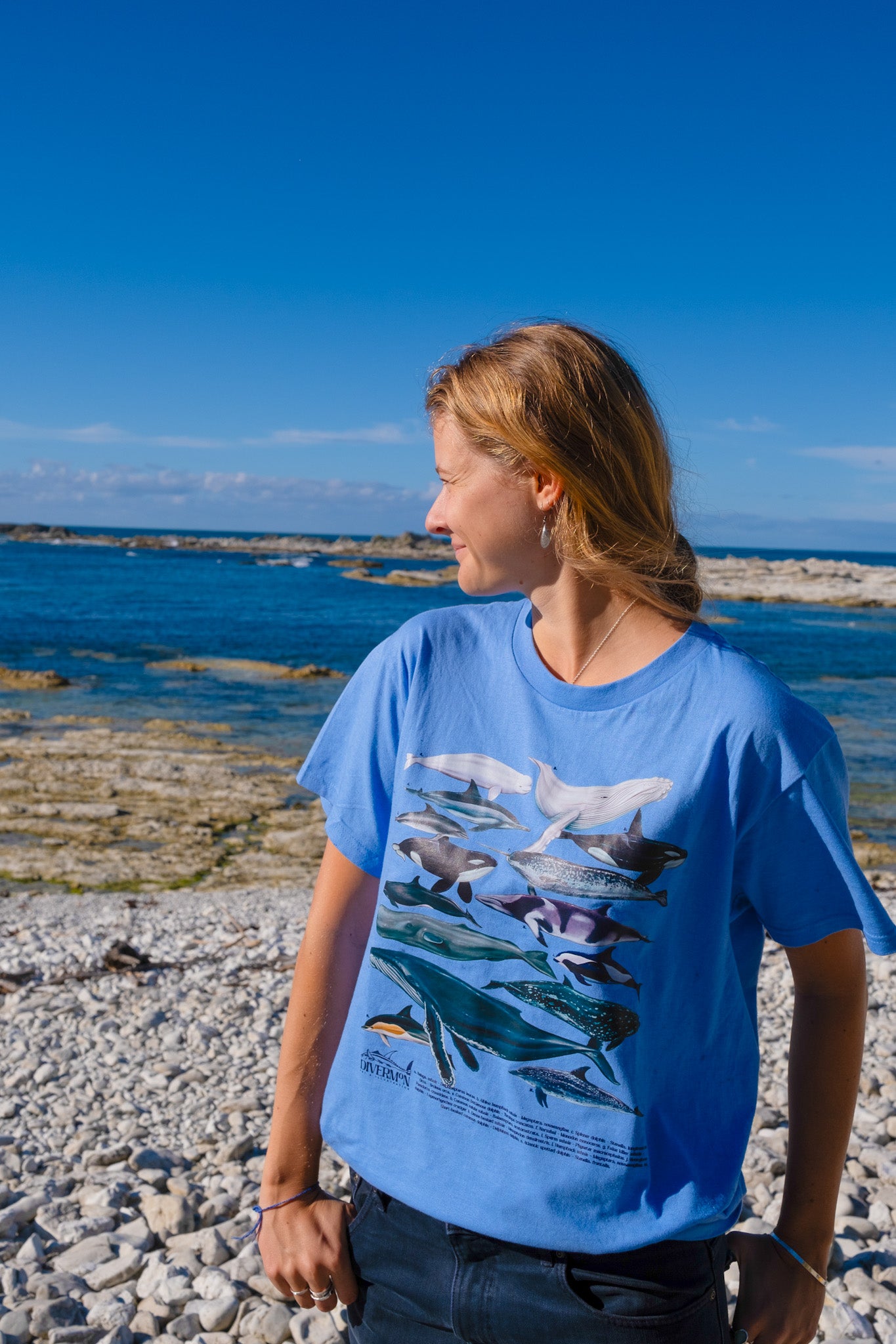 CETACEANS LIGHT BLUE T-SHIRT FRONT