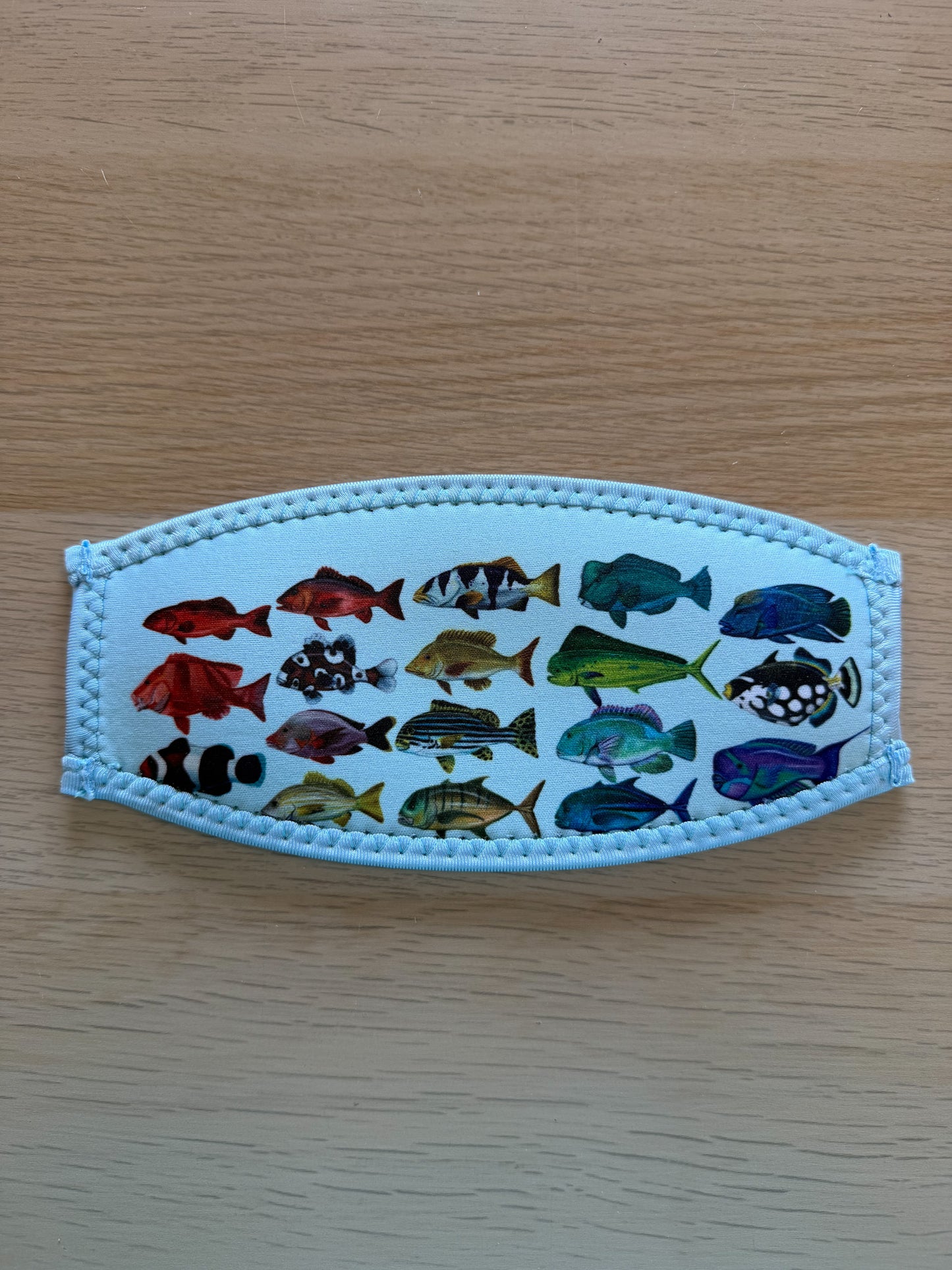(DISCOUNTED BOTH SIDE FAULTY) RAINBOW FISH NEOPRENE MASK TAMER