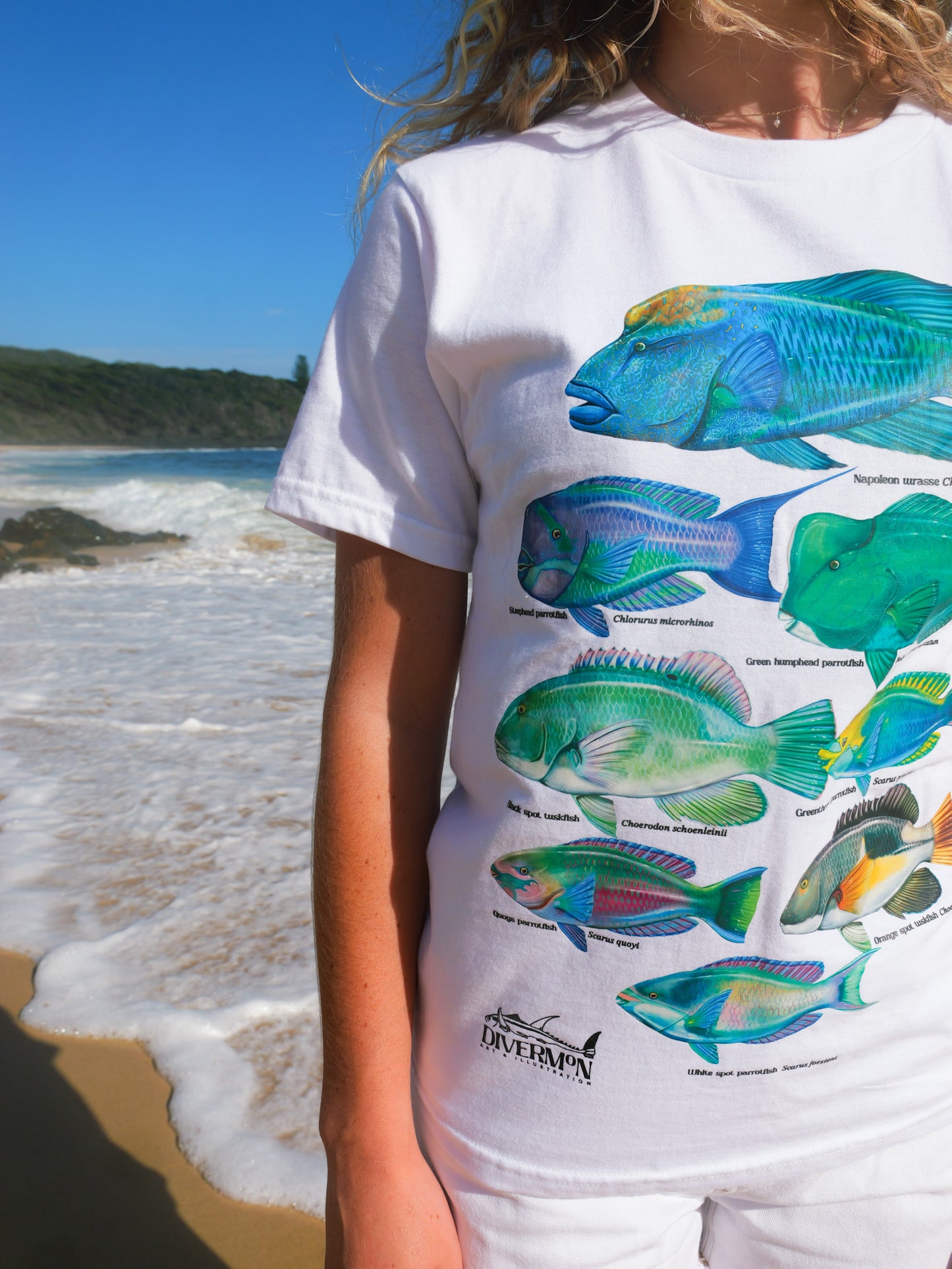 Reef Fish unisex tee side view Divermon marine life print
