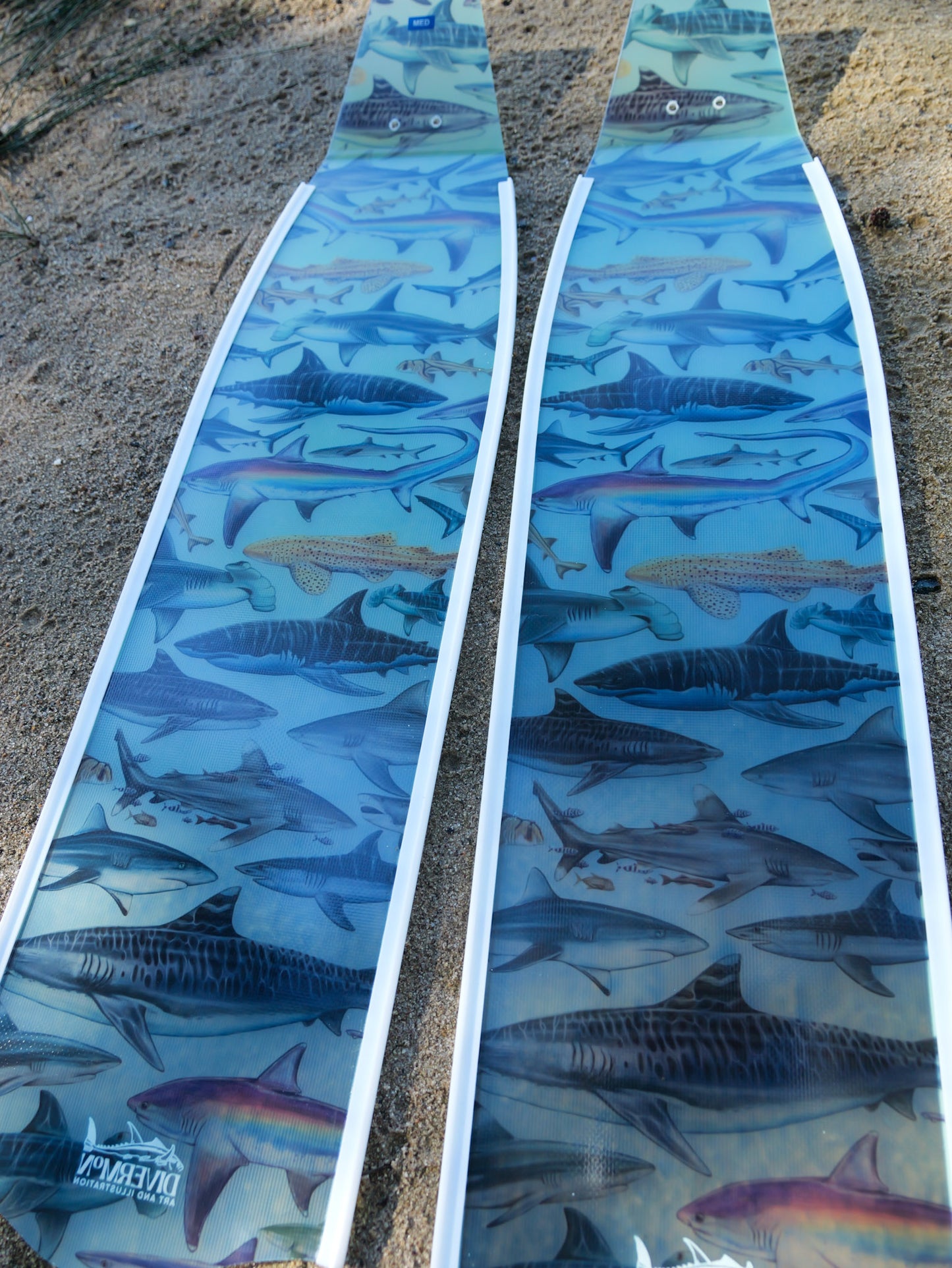 TRANSLUCENT THRESHER SHARK FREEDIVING FINS