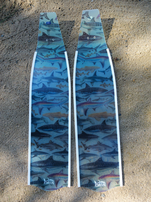 TRANSLUCENT THRESHER SHARK FREEDIVING FINS