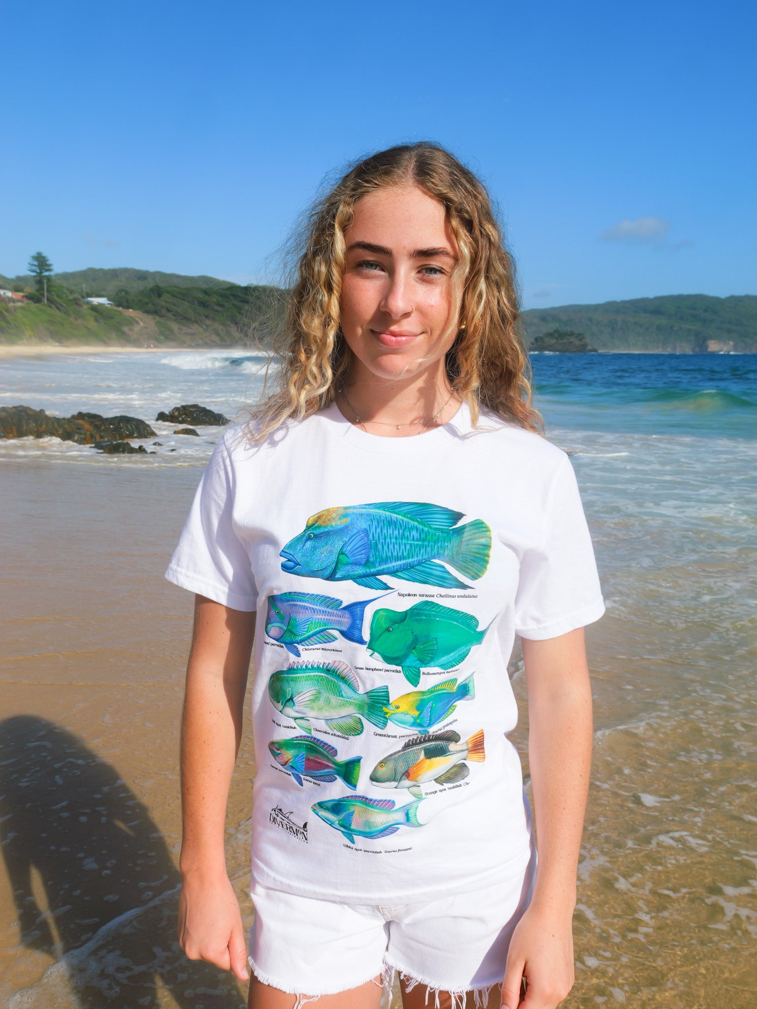 Reef Fish t-shirt back design close up Divermon Art ocean print