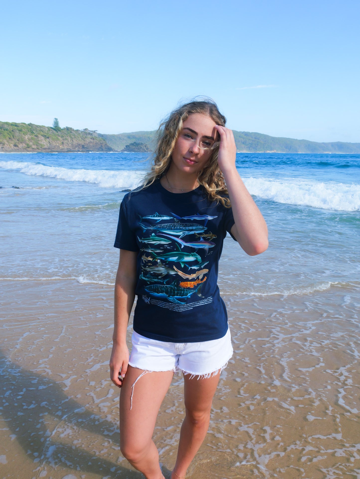SHARKS NAVY T-SHIRT FRONT