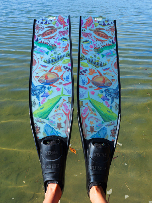 TROPICAL DREAM BLACK FREEDIVING FINS