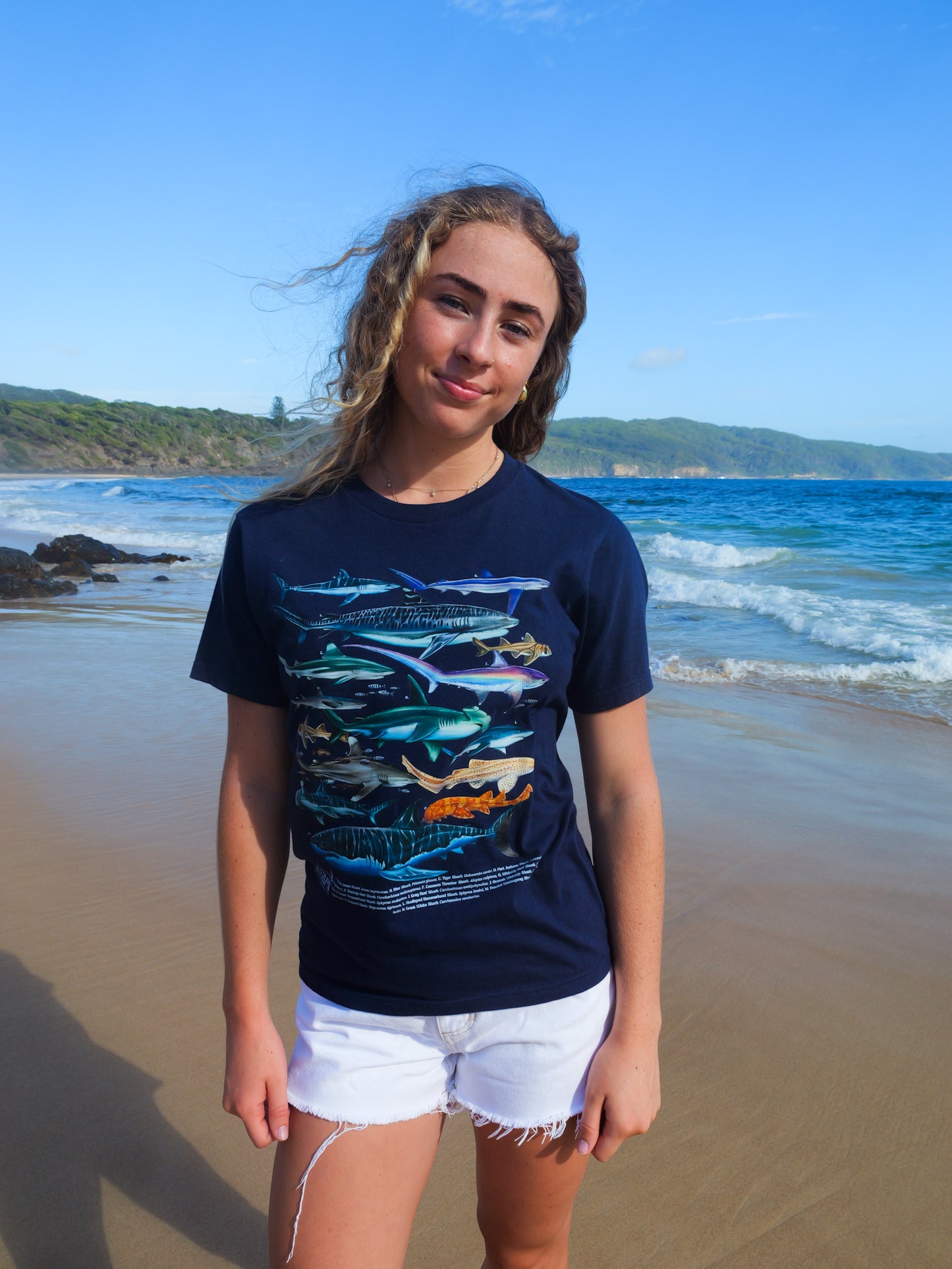 SHARKS NAVY T-SHIRT FRONT