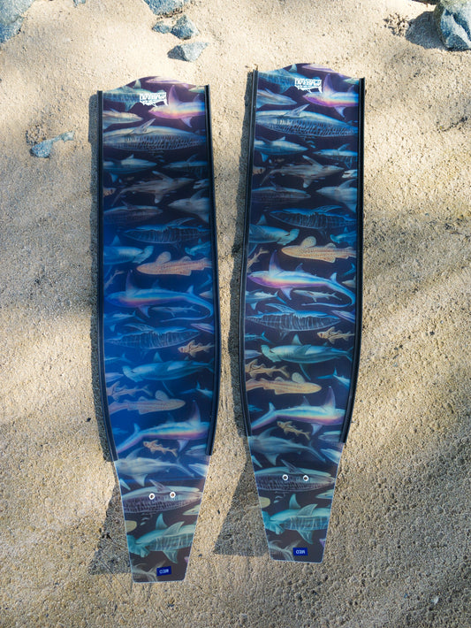 TRANSLUCENT THRESHER SHARK FREEDIVING FINS