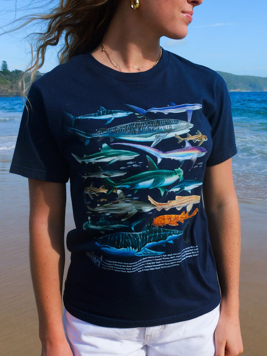 SHARKS NAVY T-SHIRT FRONT