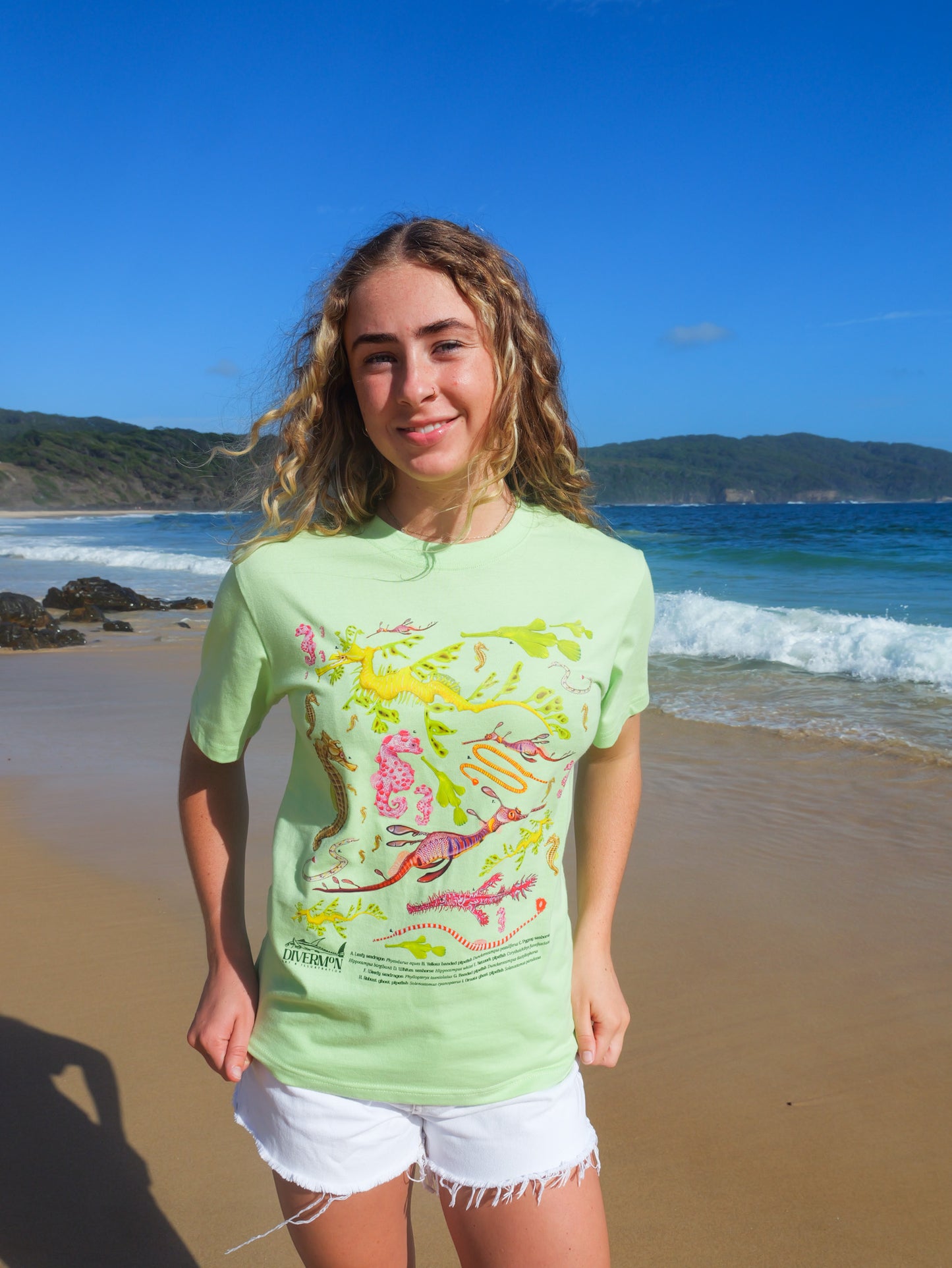 Seahorse unisex tee alternate view Divermon Art print