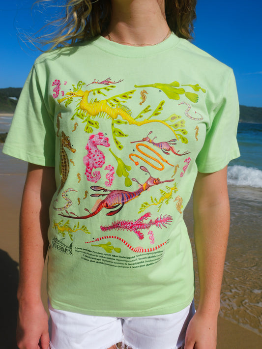 Seahorse unisex t-shirt by Divermon Art featuring original ocean marine life artwork