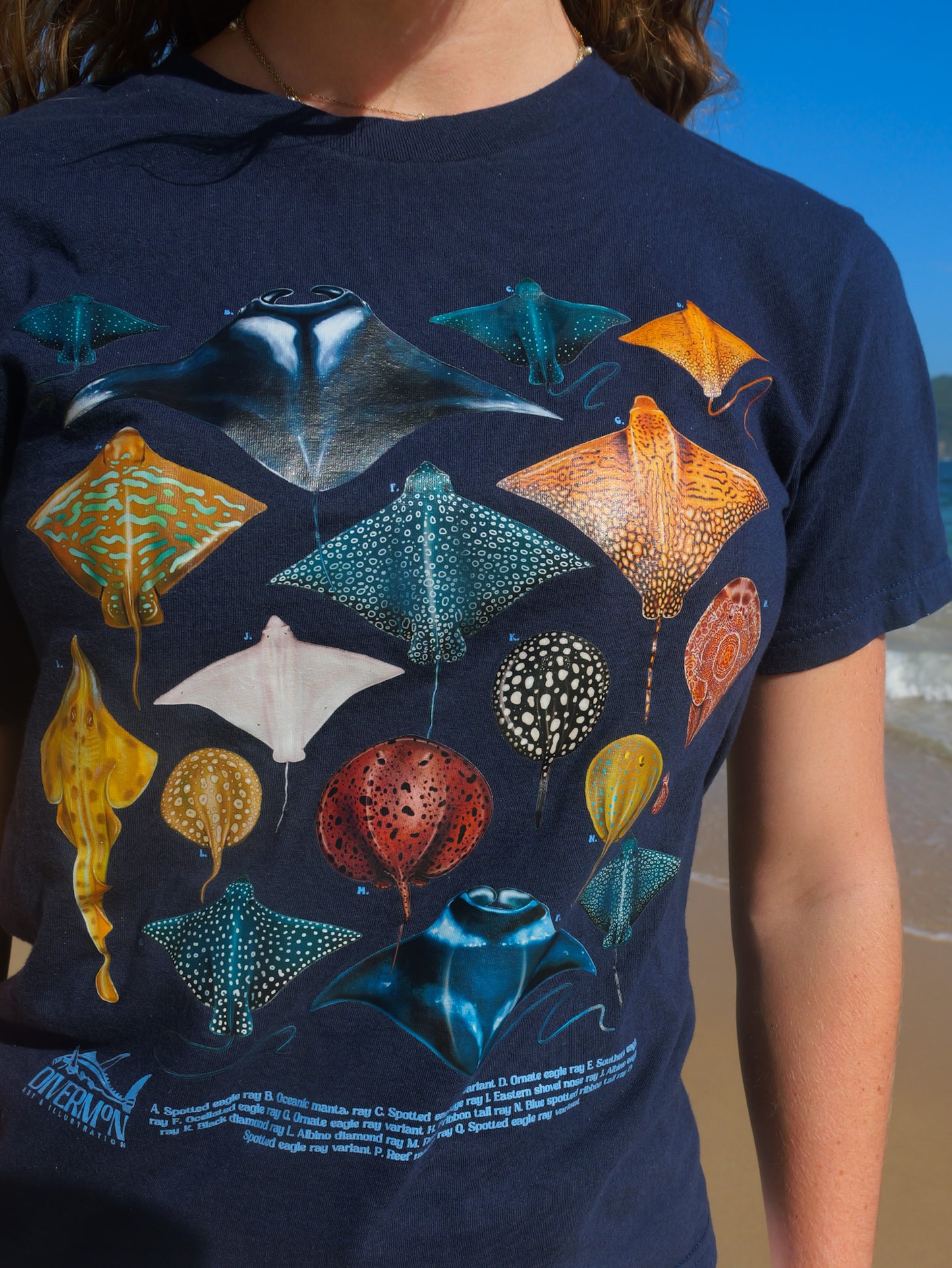 Raymix Navy unisex tee alternate view Divermon Art print