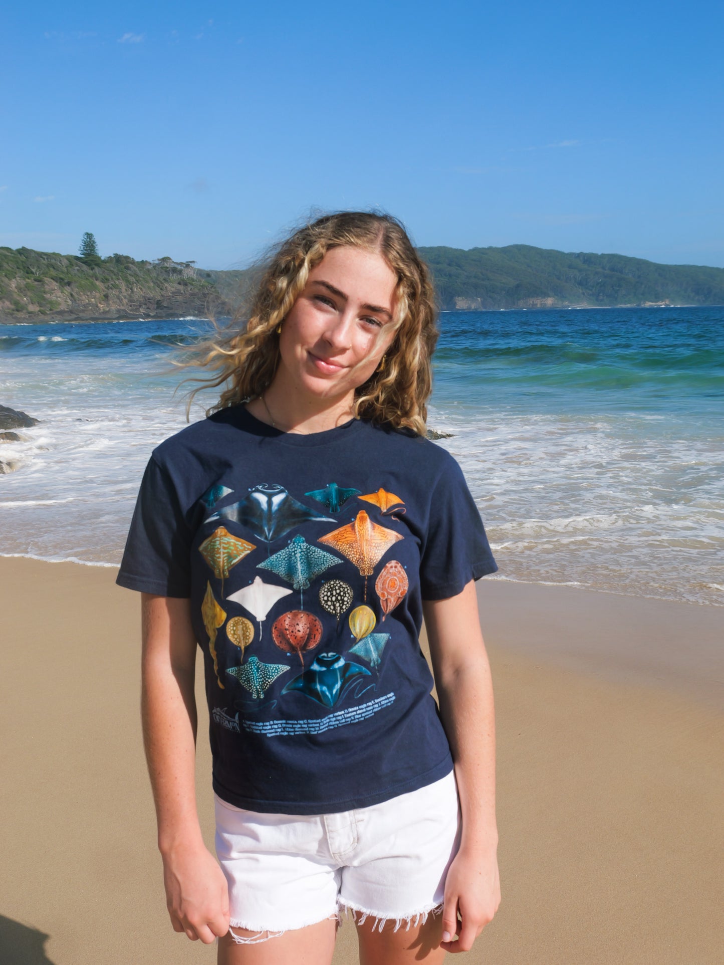 Raymix Navy cotton t-shirt for ocean lovers Divermon Art