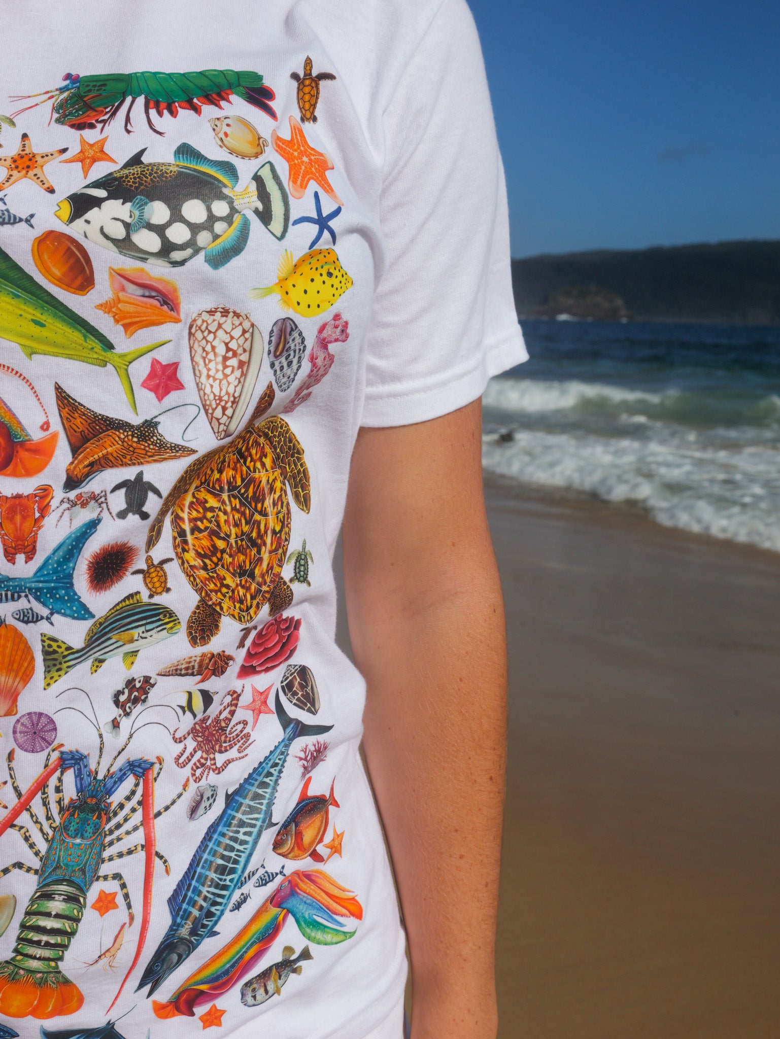 Divermon Rainbow t-shirt full view Divermon Art ocean illustration
