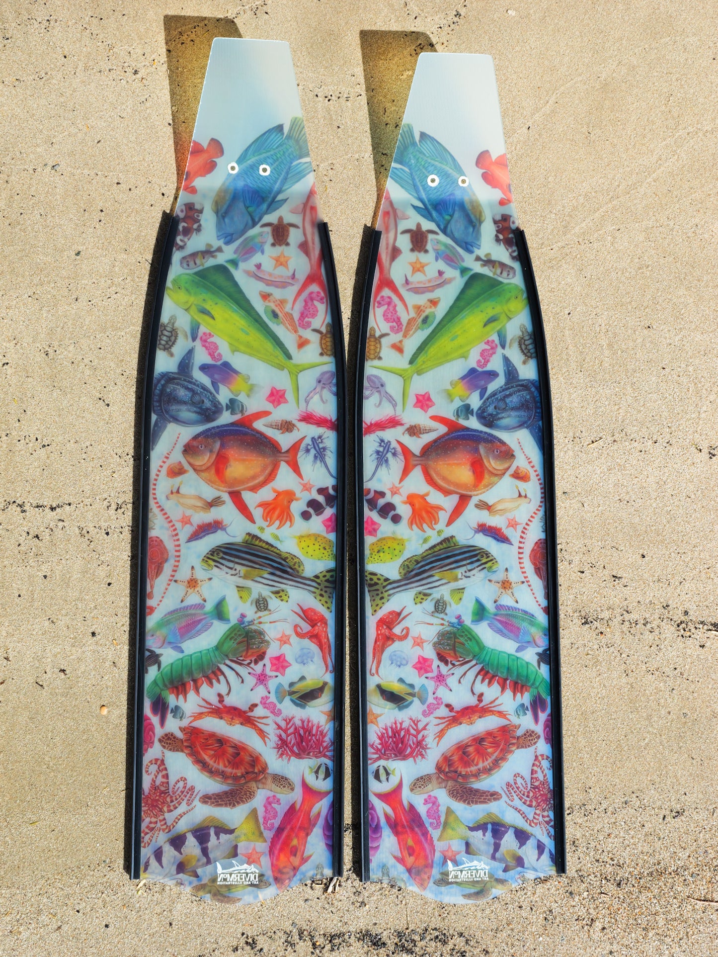 TROPICAL DREAM BLACK FREEDIVING FINS