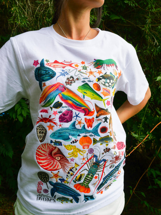 DIVERMON RAINBOW T-SHIRT FRONT