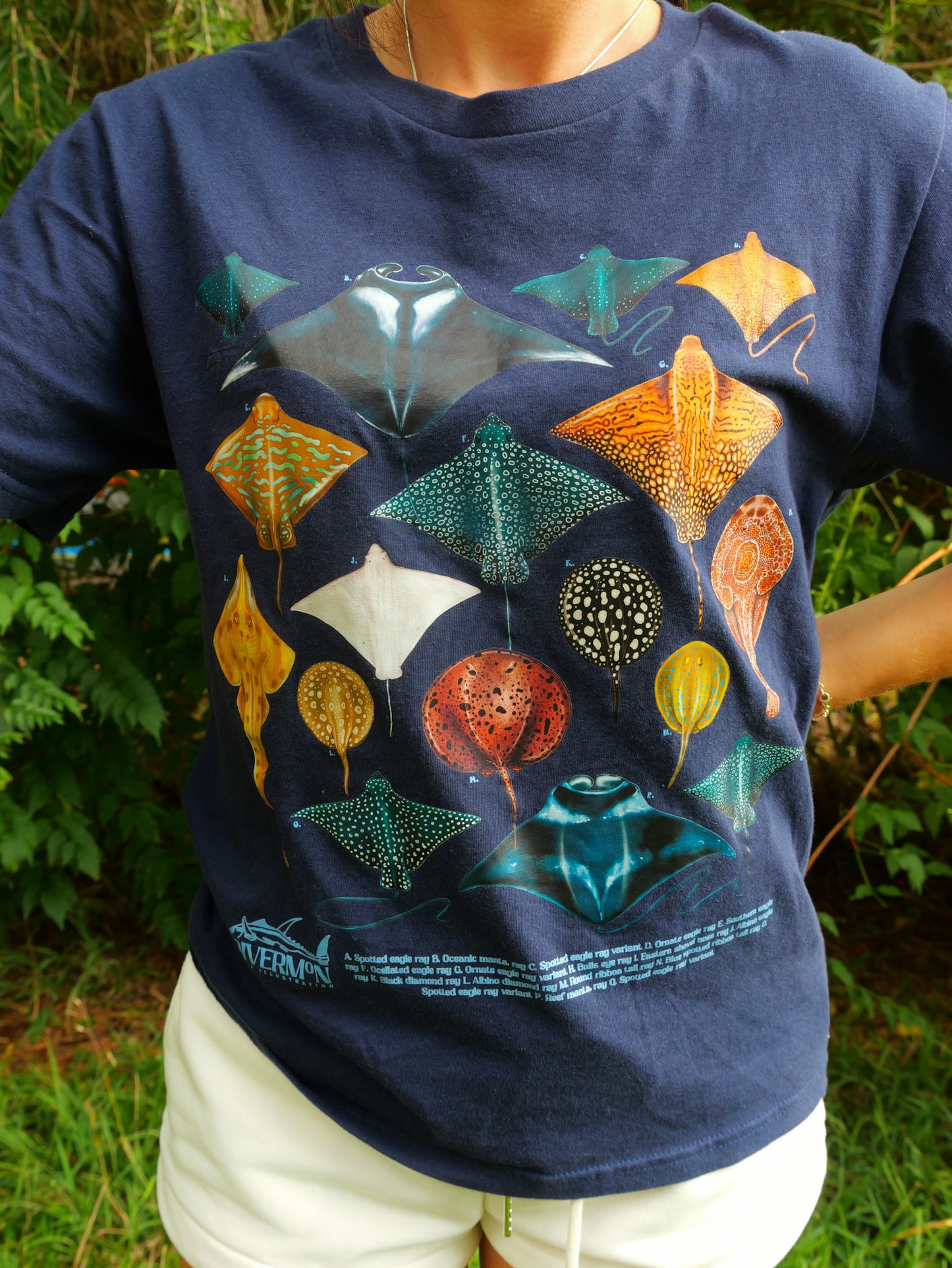 Raymix Navy t-shirt full view Divermon Art ocean illustration