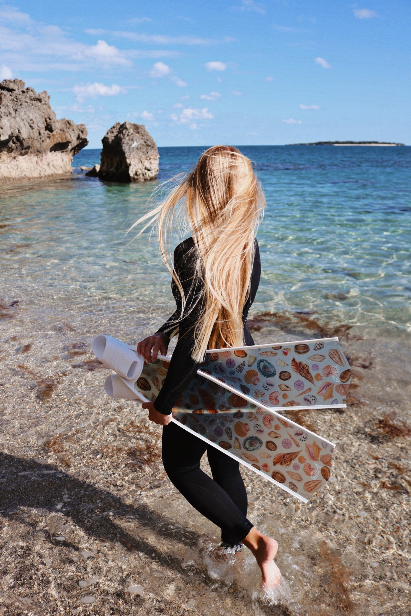 SHELLS WHITE FREEDIVING FINS