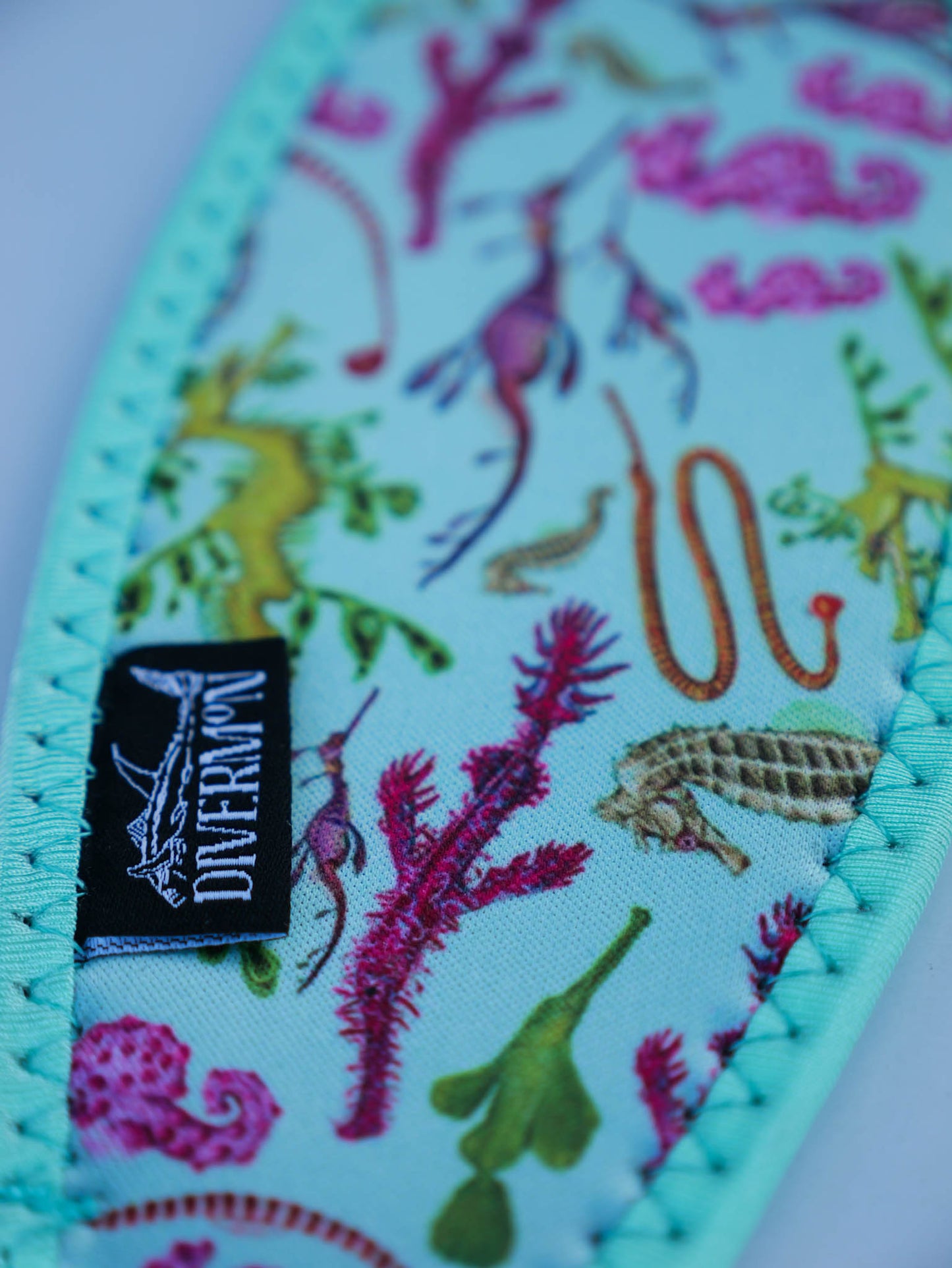 Seahorse green mask tamer design shown in great detail close up illustrations by Diver Mon Art  